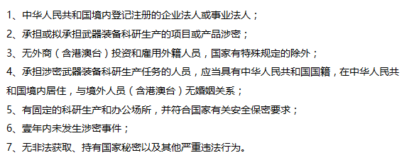 这7个保密认证的条件要求，您都掌握了吗？